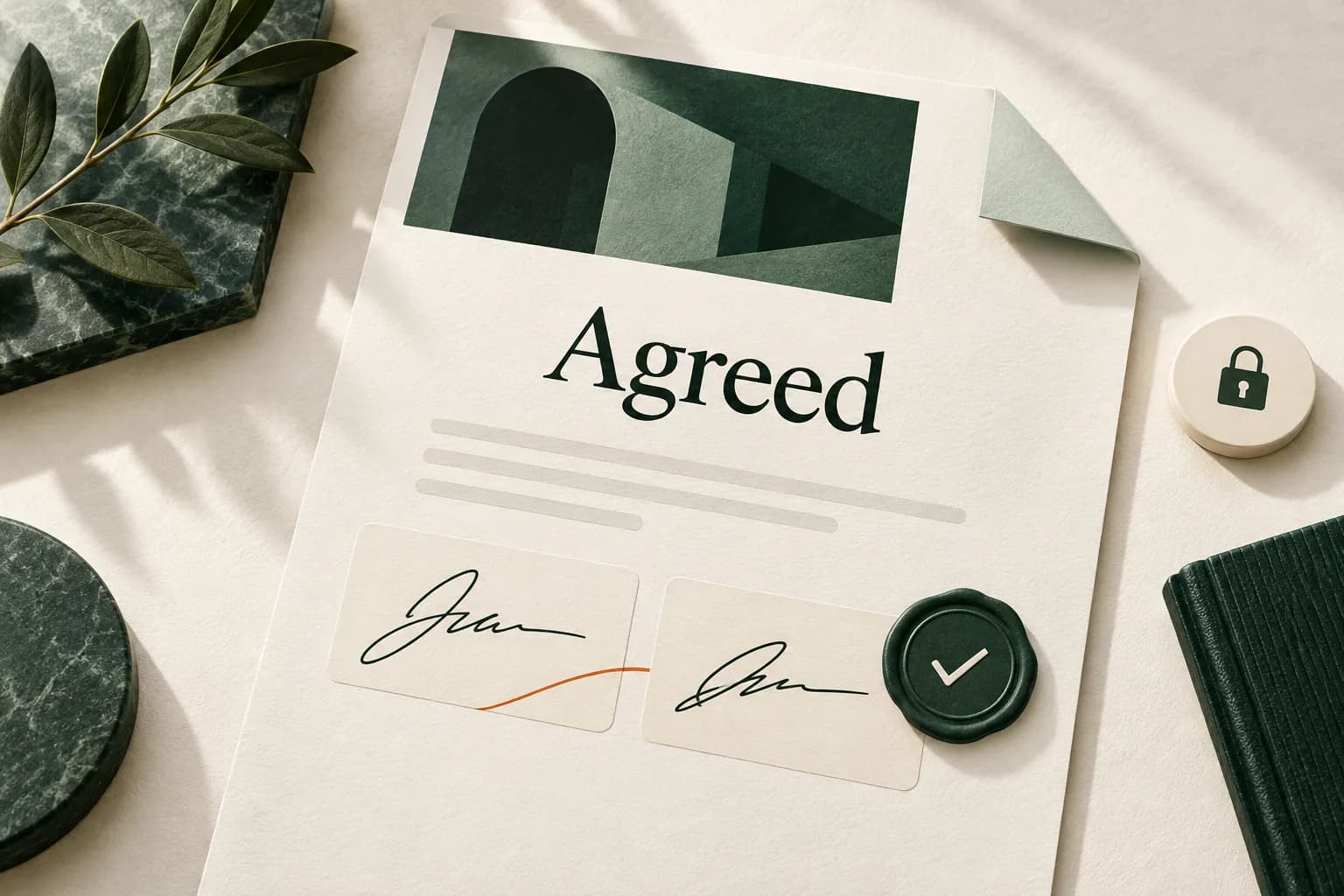 A signed proposal ready for project handoff