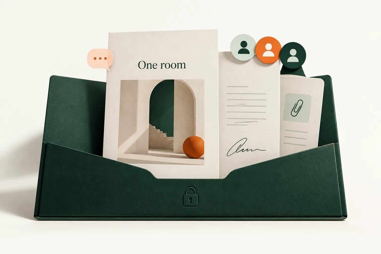 A proposal, project documents and client conversation in one room