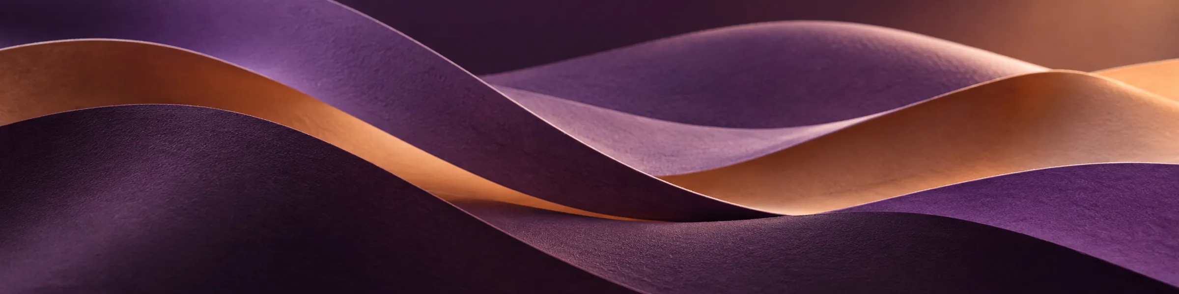 Layered plum and apricot fabric waves