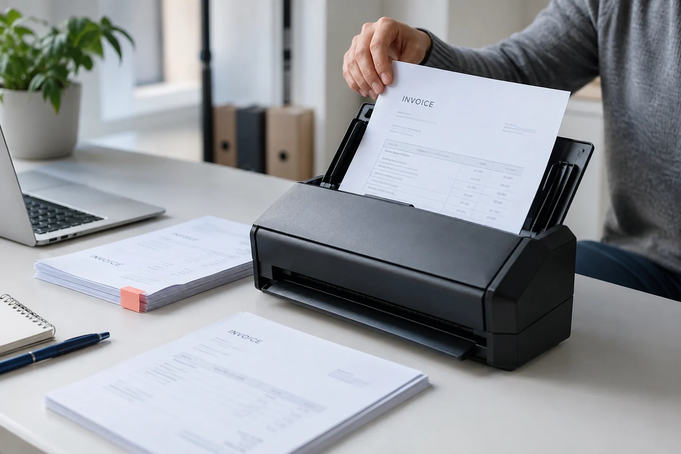 Illustrative scanner and document intake workspace