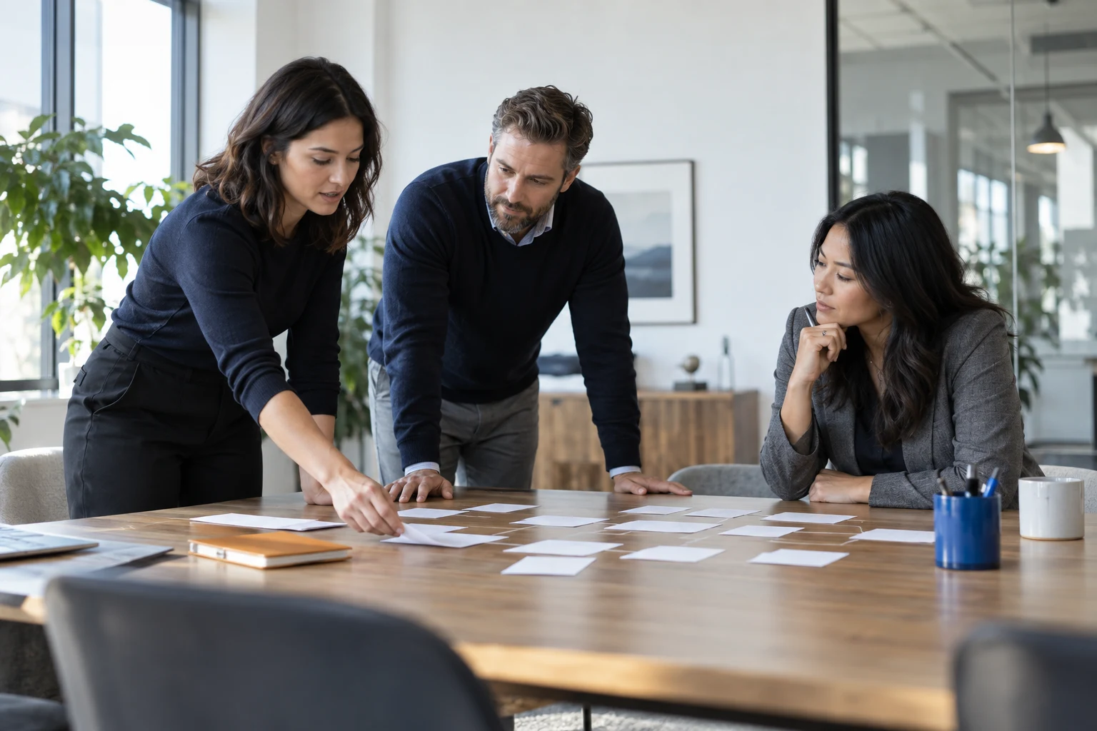 Illustrative revenue operations team mapping a sales process